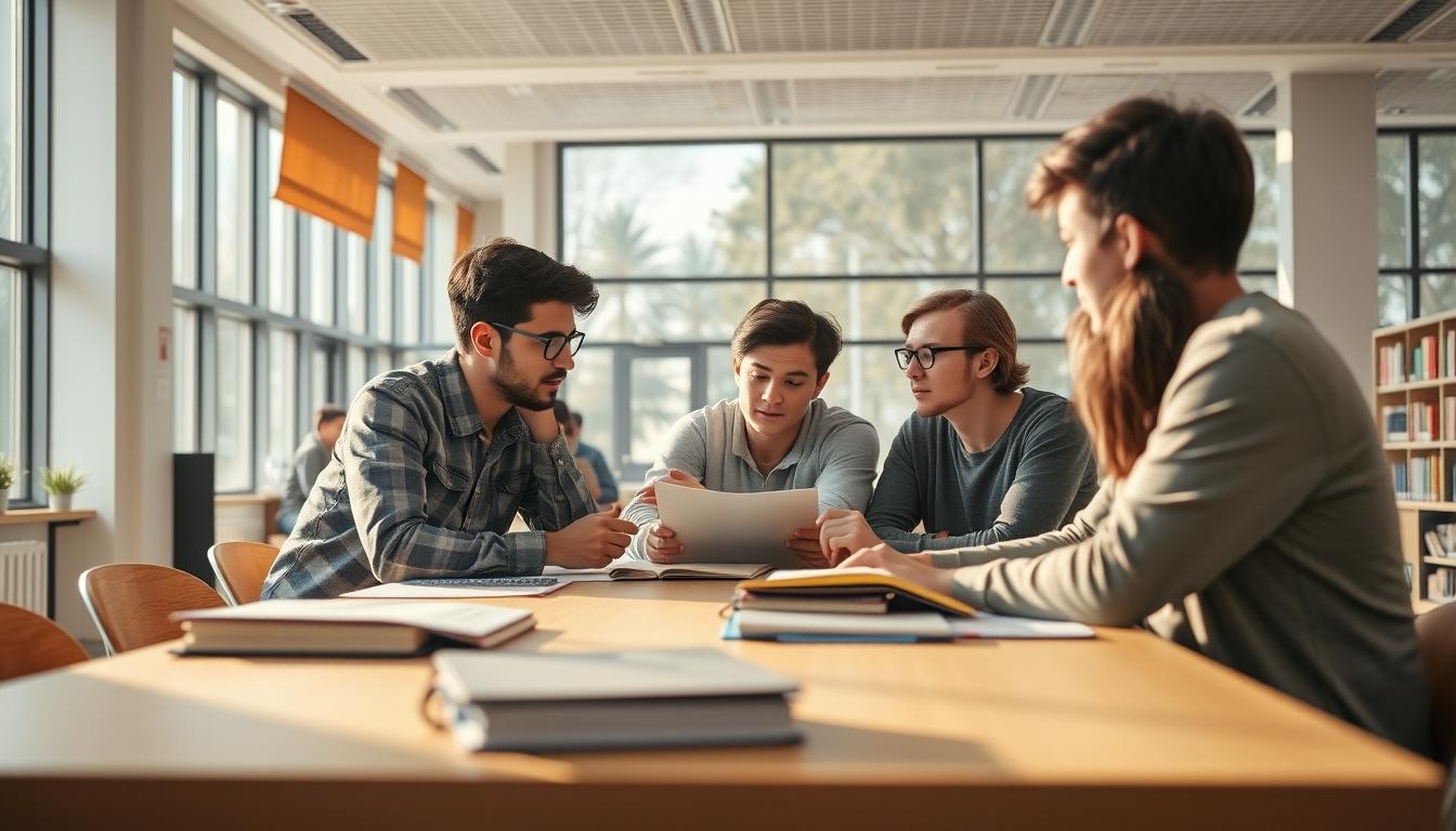 Students working in research laboratory